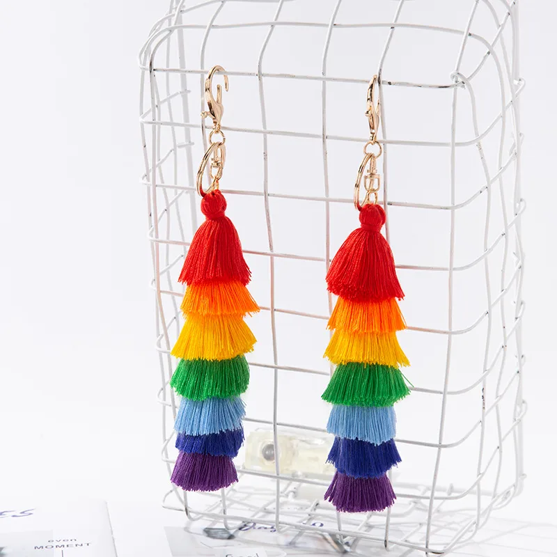 Colorful Tassel DIY Tassel Bag Pendant Keychain Car Pendant Decorative Accessories Factory Direct Supply display picture 6