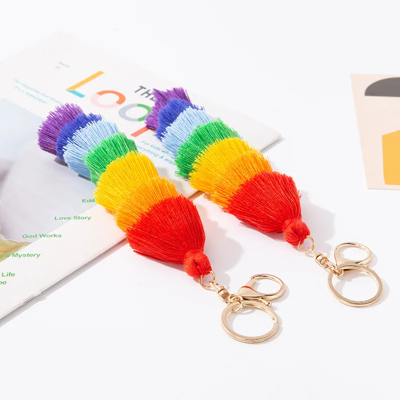 Colorful Tassel DIY Tassel Bag Pendant Keychain Car Pendant Decorative Accessories Factory Direct Supply display picture 5
