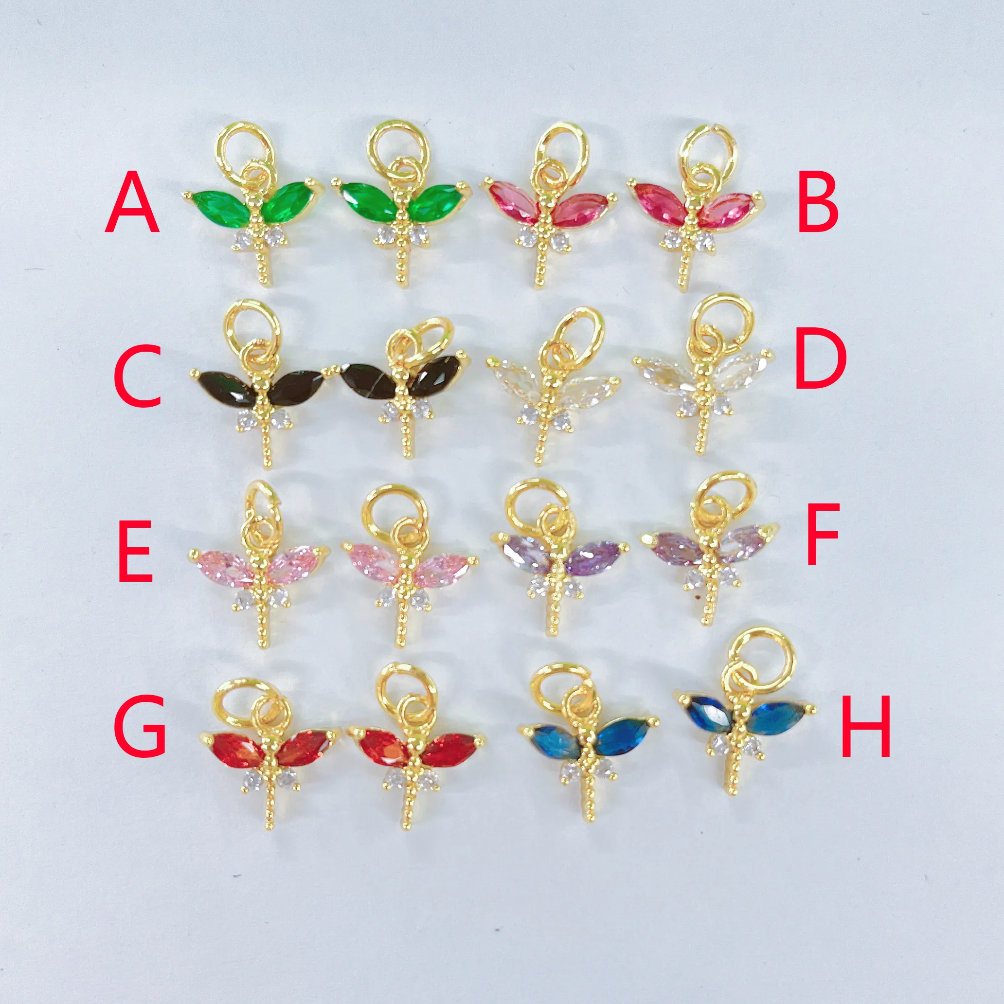 Casual Simple Style Dragonfly Copper Polishing Plating Inlay Zircon 18K Gold Plated DIY Jewelry Accessories display picture 3