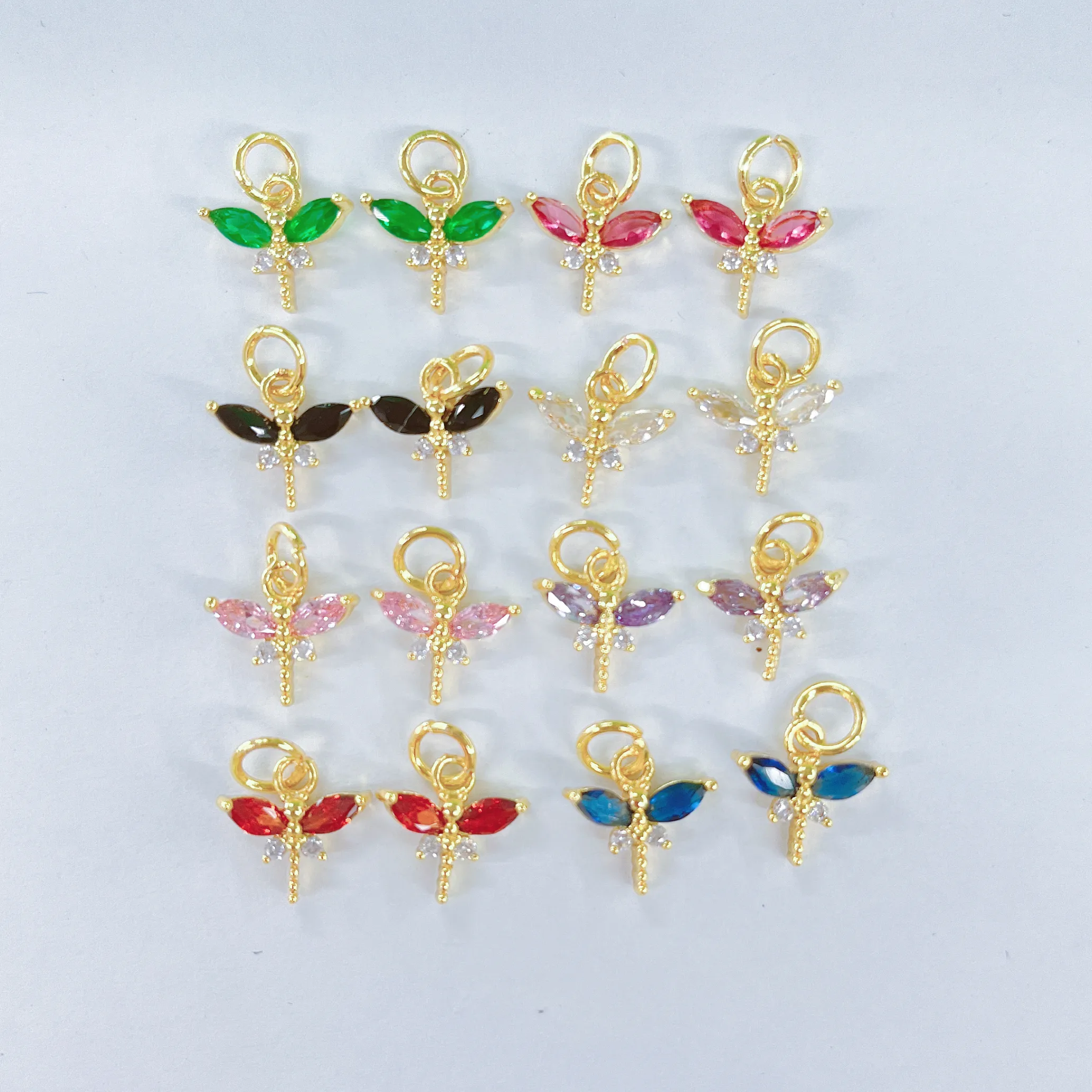 Casual Simple Style Dragonfly Copper Polishing Plating Inlay Zircon 18K Gold Plated DIY Jewelry Accessories display picture 2