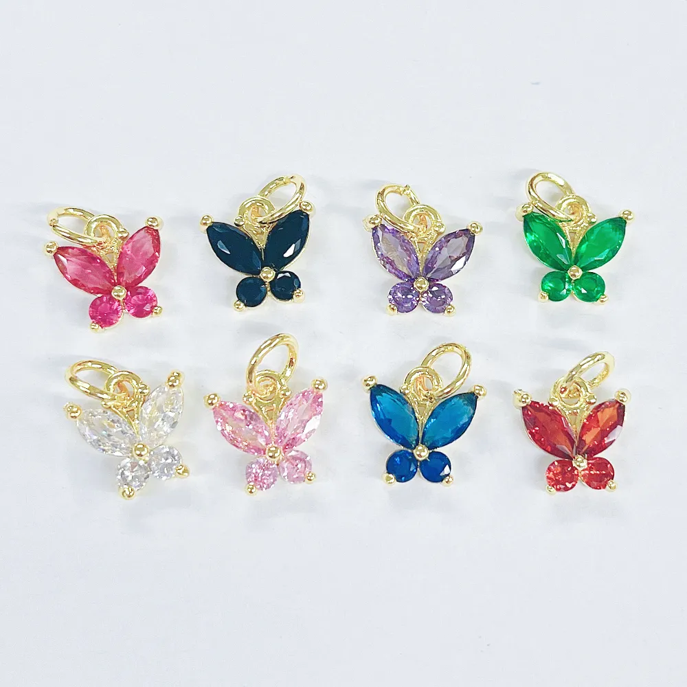 Casual Simple Style Butterfly Copper Polishing Plating Inlay Zircon 18K Gold Plated DIY Jewelry Accessories display picture 1