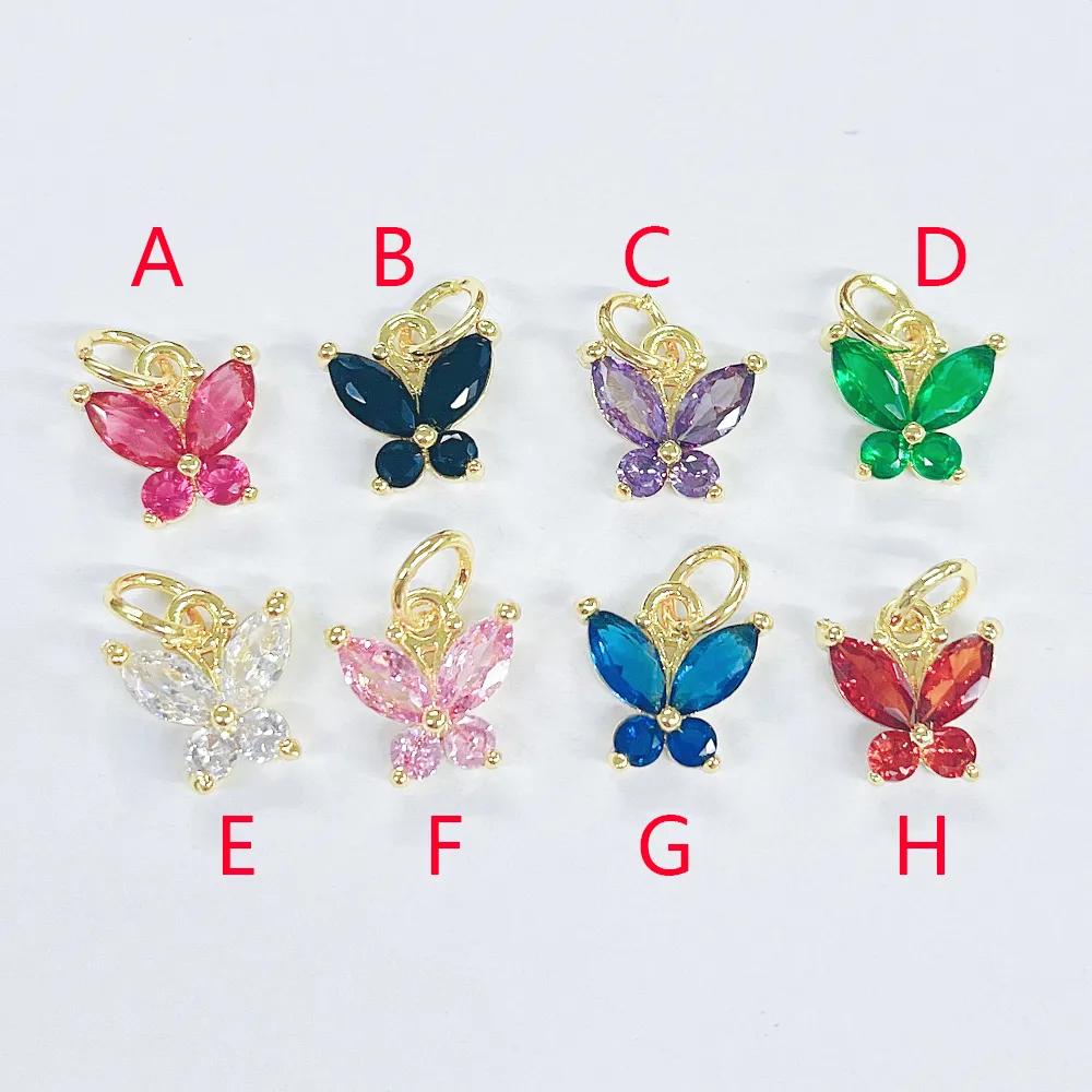 Casual Simple Style Butterfly Copper Polishing Plating Inlay Zircon 18K Gold Plated DIY Jewelry Accessories display picture 3