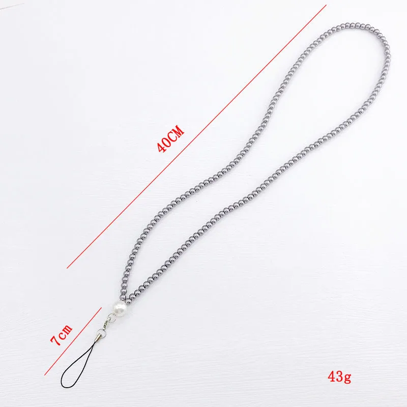 Beaded Solid Color Basic Mobile Phone Chain Lanyard Phone Cases display picture 2
