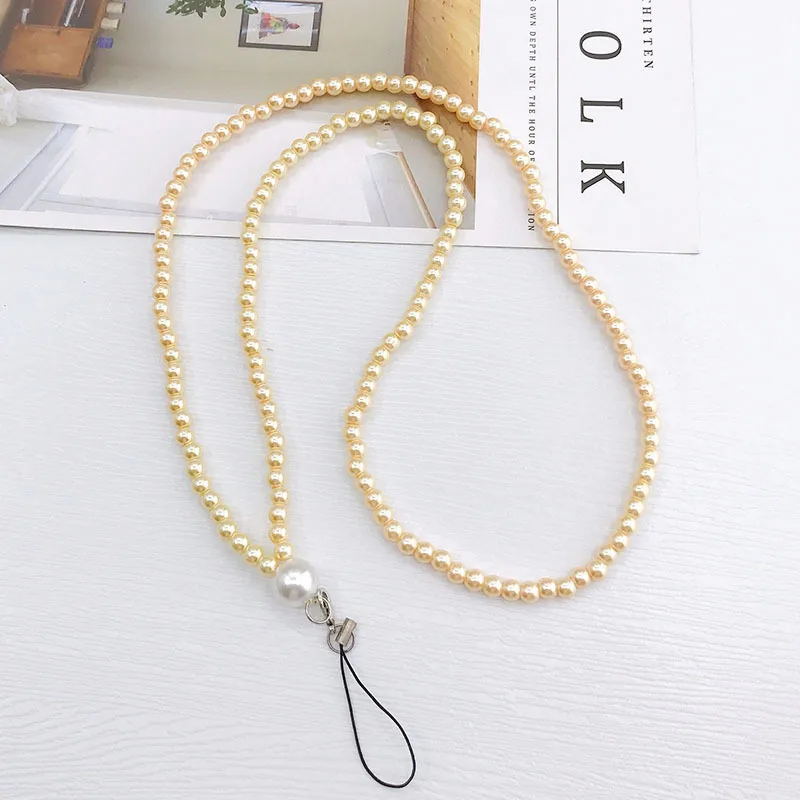 Beaded Solid Color Basic Mobile Phone Chain Lanyard Phone Cases display picture 3