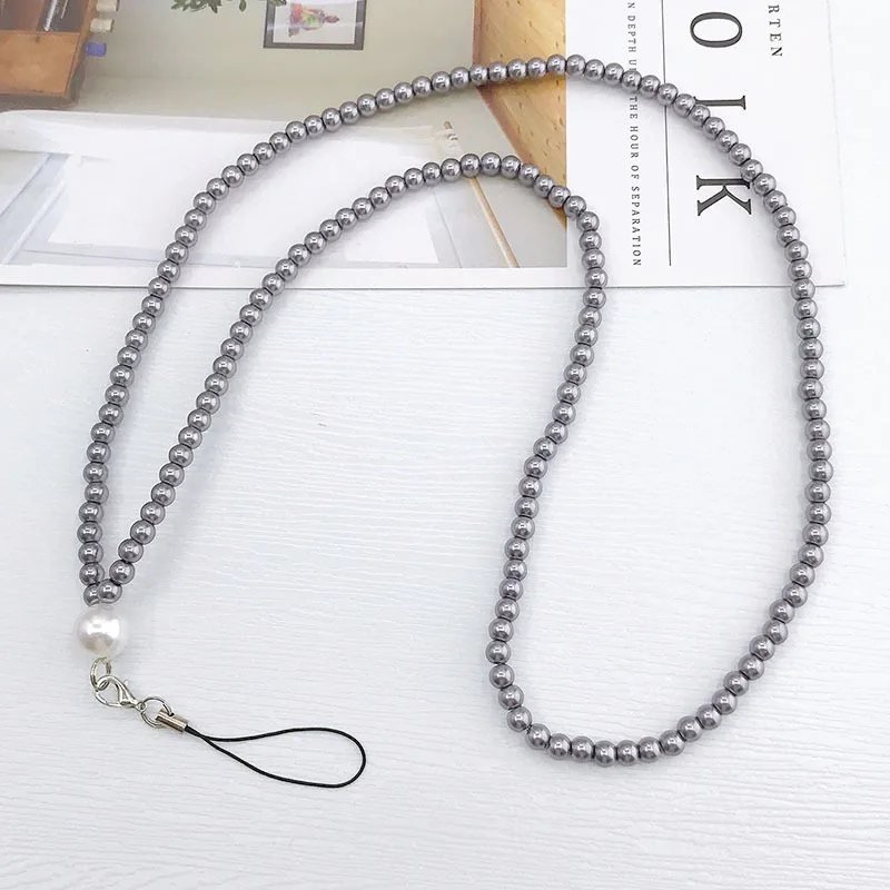Beaded Solid Color Basic Mobile Phone Chain Lanyard Phone Cases display picture 4