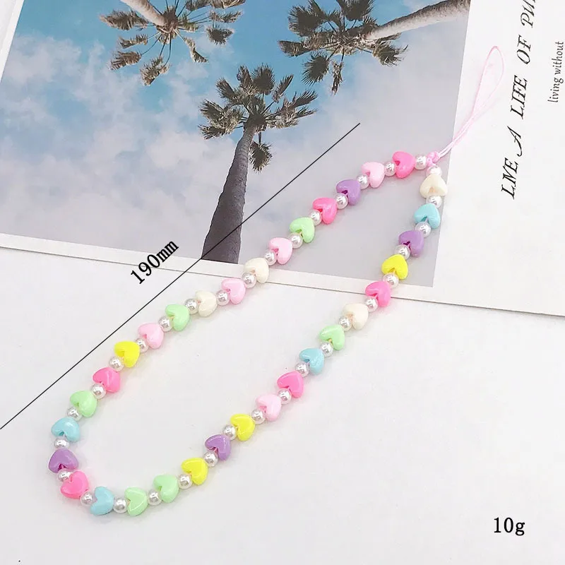 Cute Heart Shape Arylic Stoving Varnish Bag Pendant Mobile Phone Chain display picture 1