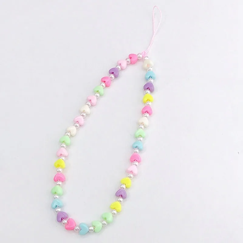 Cute Heart Shape Arylic Stoving Varnish Bag Pendant Mobile Phone Chain display picture 2