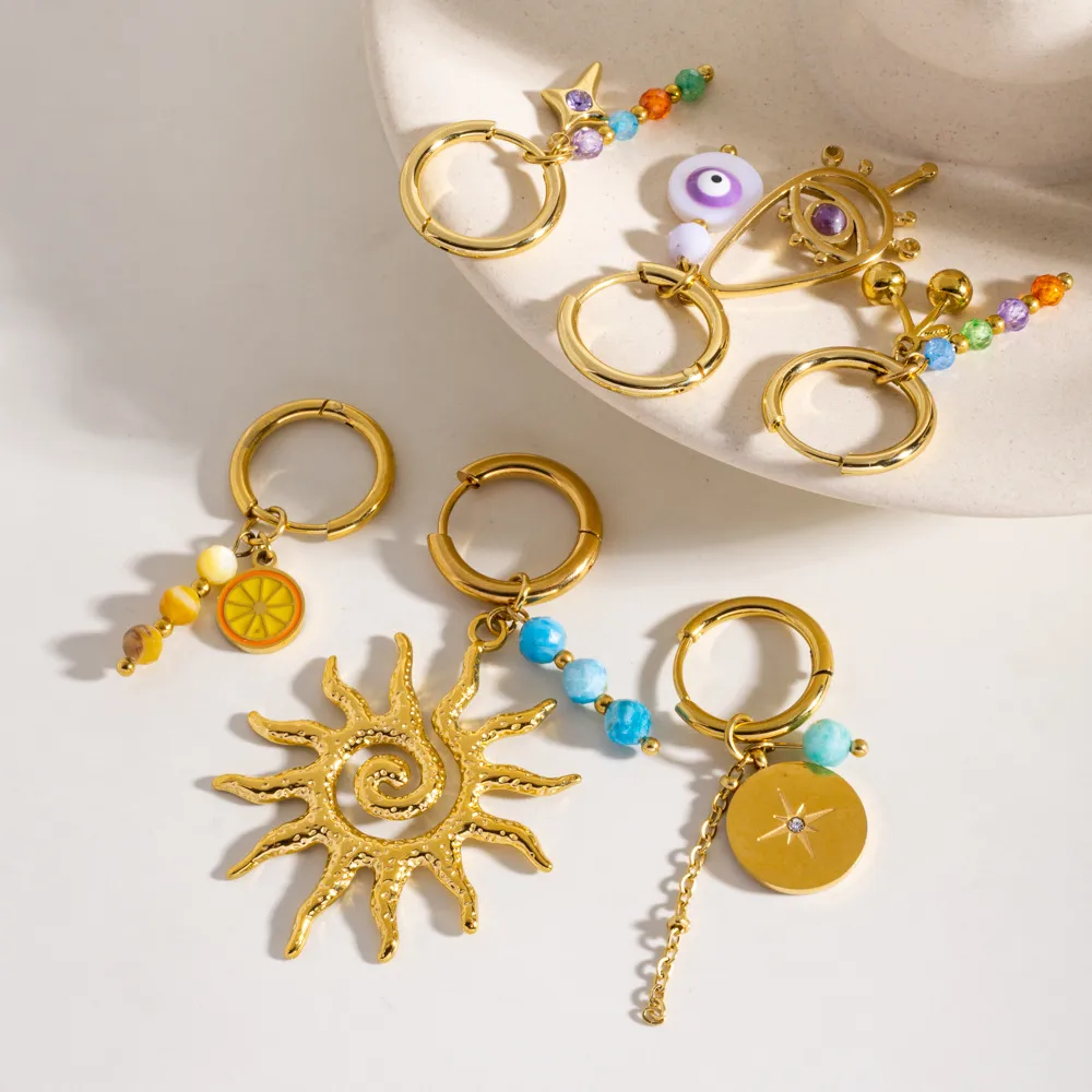 1 Piece IG Style Elegant Sweet Geometric Flower Daisy 304 Stainless Steel 14K Gold Plated Drop Earrings display picture 4