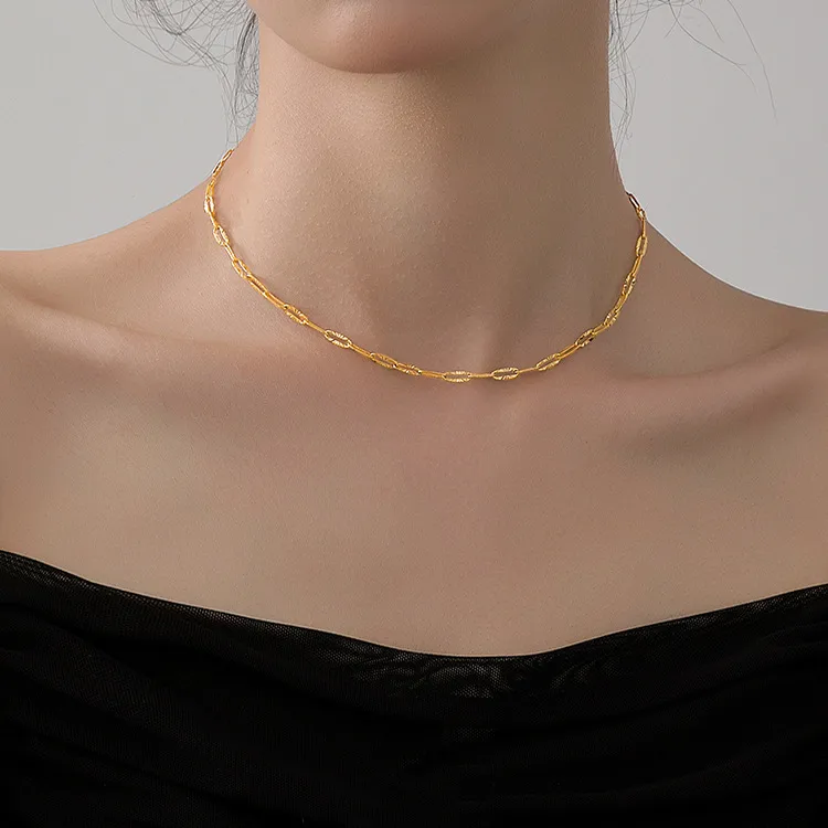 Simple Style Solid Color Titanium Steel Plating Women's Bracelets Necklace display picture 1