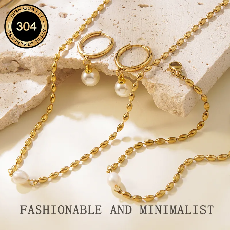 Streetwear Geometric 304 Stainless Steel 18K Gold Plated Women's Jewelry Set display picture 1