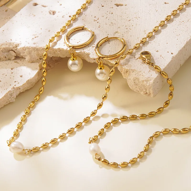 Streetwear Geometric 304 Stainless Steel 18K Gold Plated Women's Jewelry Set display picture 2