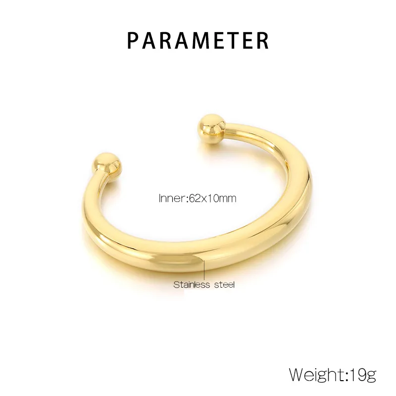 Vacation Simple Style Solid Color 304 Stainless Steel 18K Gold Plated Women's Bangle display picture 1