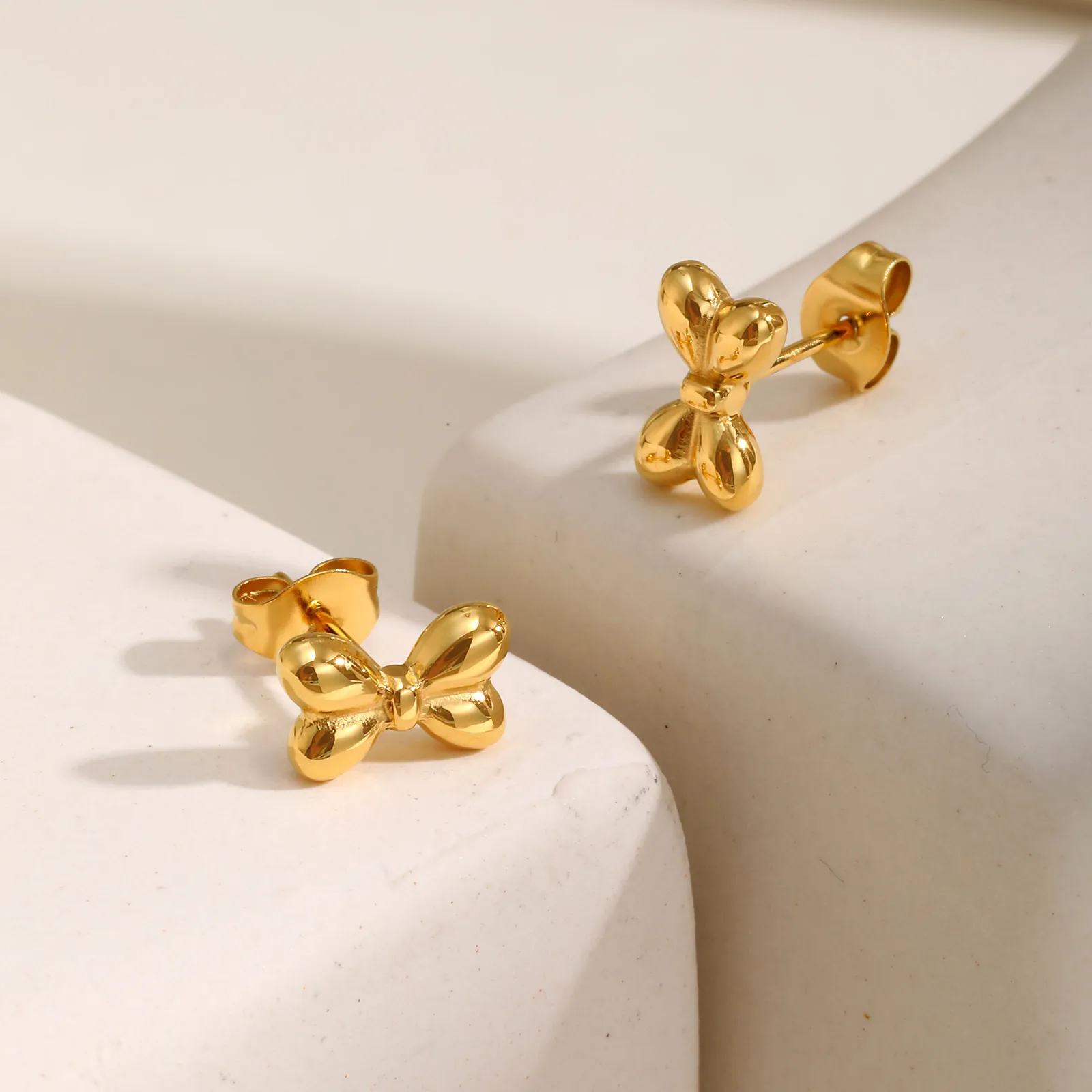 1 Pair Simple Style Bow Knot 201 Stainless Steel Ear Studs display picture 4