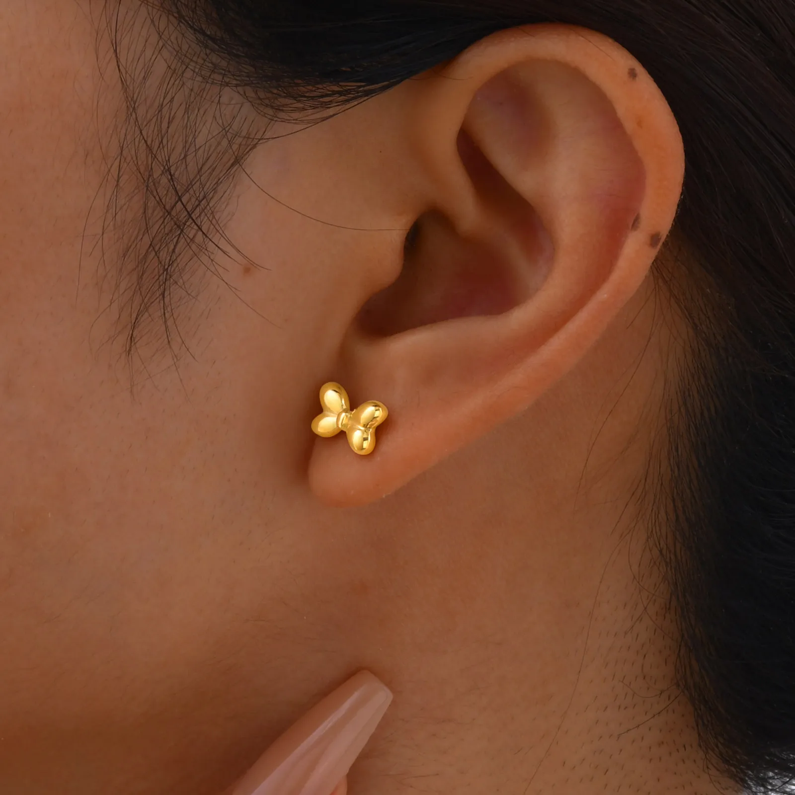 1 Pair Simple Style Bow Knot 201 Stainless Steel Ear Studs display picture 1