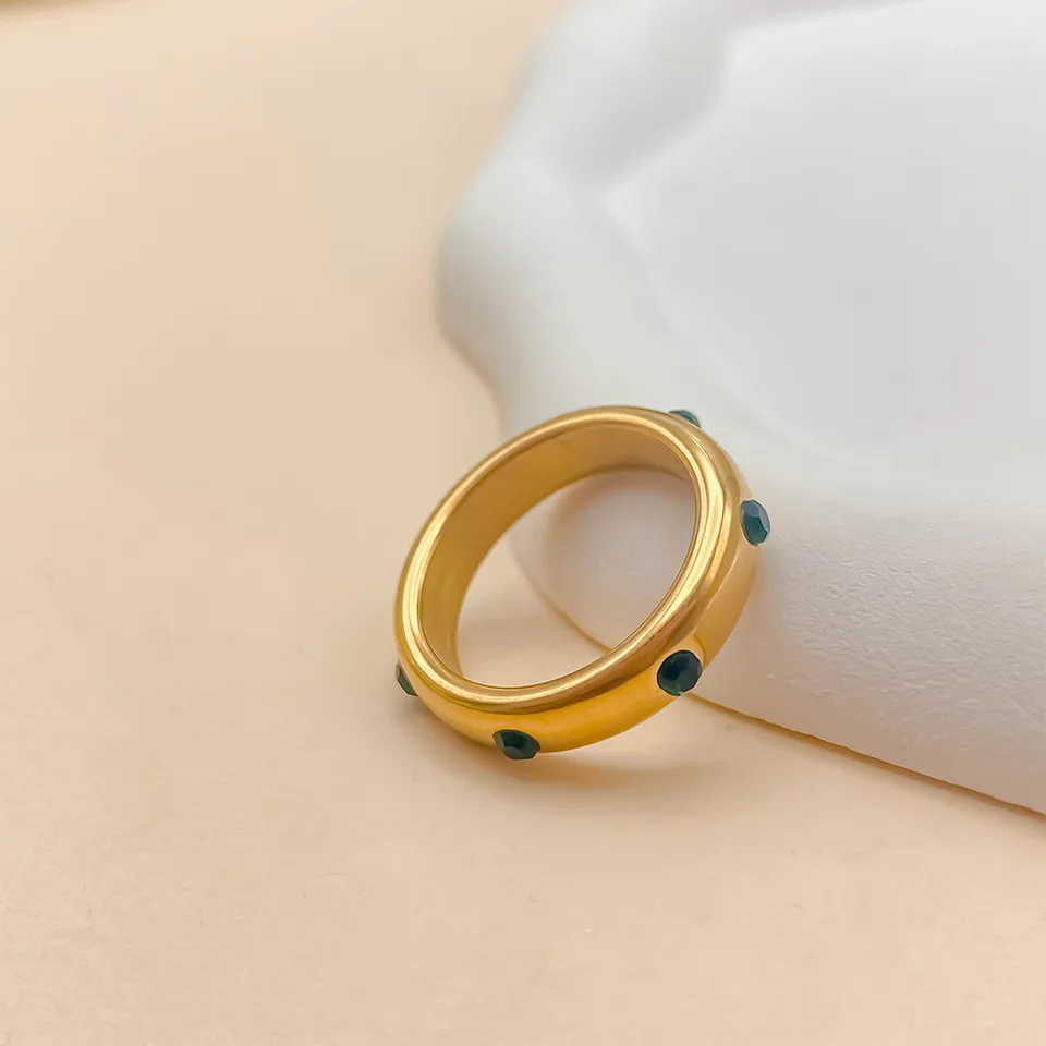 Artistic Commute Solid Color 304 Stainless Steel Women's Rings display picture 2