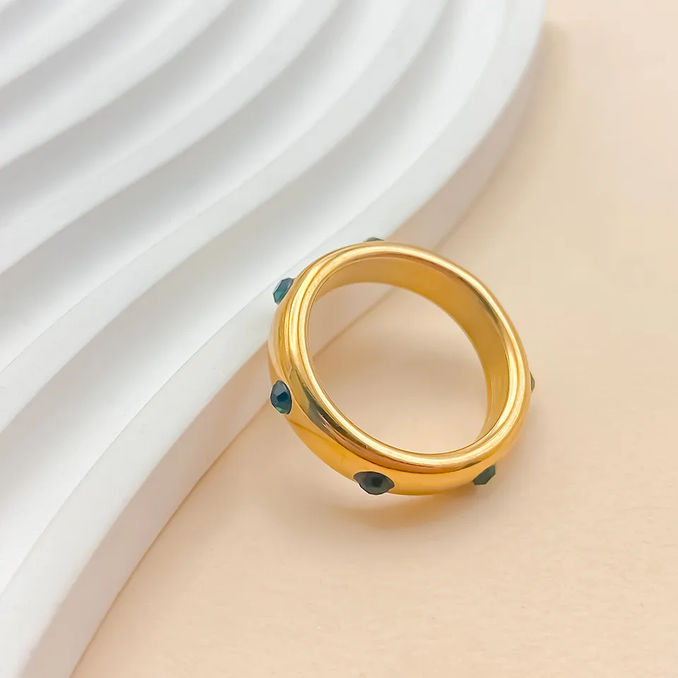 Artistic Commute Solid Color 304 Stainless Steel Women's Rings display picture 4
