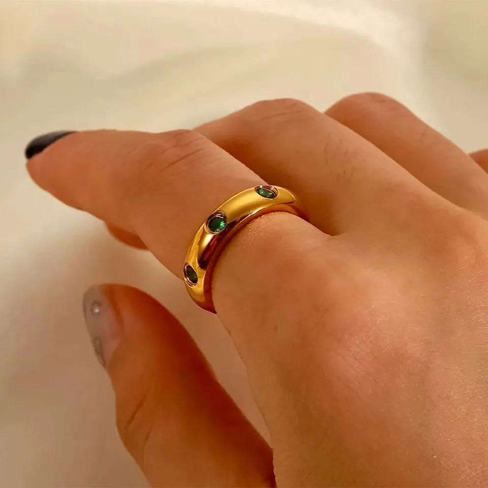 Artistic Commute Solid Color 304 Stainless Steel Women's Rings display picture 9