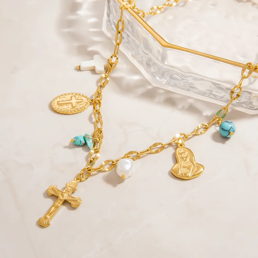 Elegant Glam Cross 304 Stainless Steel Women's Pendant Necklace display picture 4