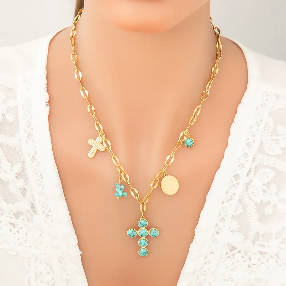 Elegant Glam Cross 304 Stainless Steel Women's Pendant Necklace display picture 3