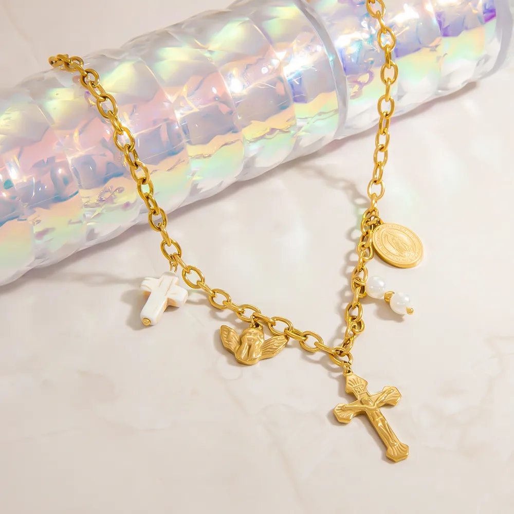 Elegant Glam Cross 304 Stainless Steel Women's Pendant Necklace display picture 7