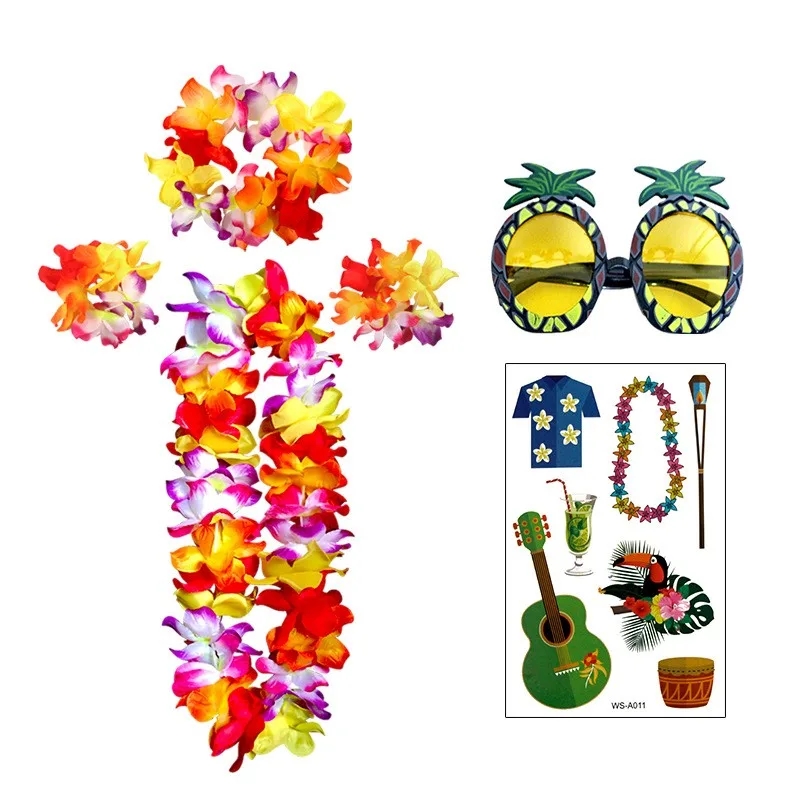 Hawaiian Flower Pineapple Cloth Artificial Decorations display picture 1