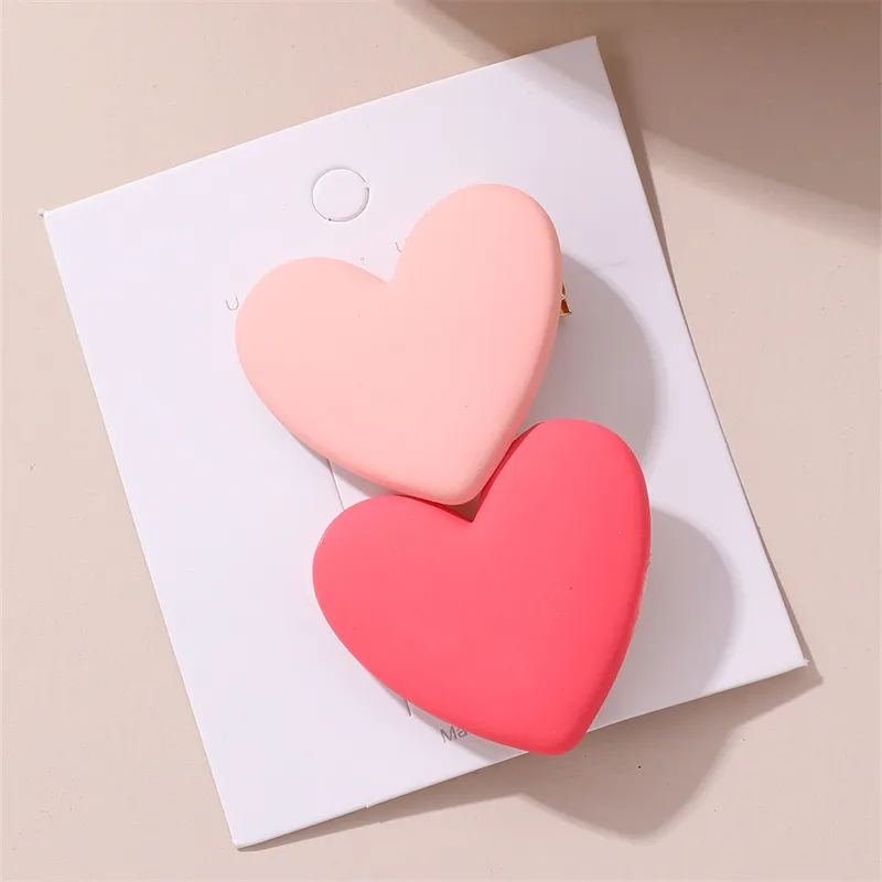Women's Cute Sweet Simple Style Heart Shape Flower Alloy Plastic Hair Clip display picture 1