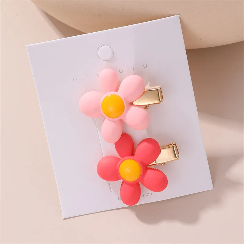Women's Cute Sweet Simple Style Heart Shape Flower Alloy Plastic Hair Clip display picture 3