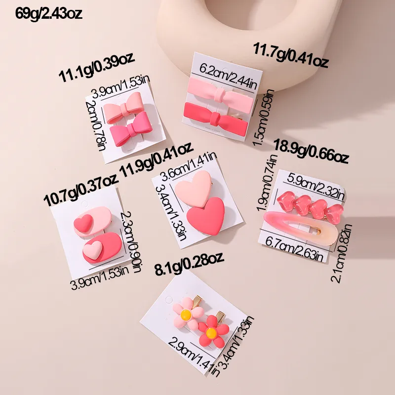 Women's Cute Sweet Simple Style Heart Shape Flower Alloy Plastic Hair Clip display picture 4