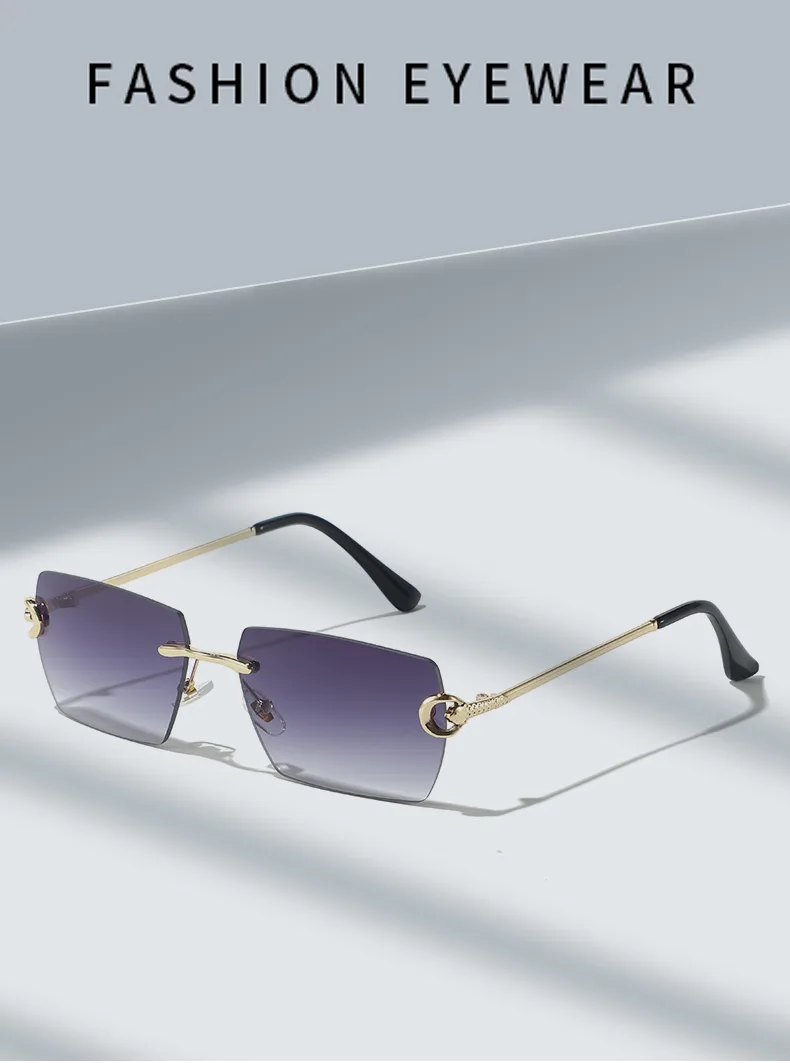 Streetwear Solid Color Pc Polygon Frameless Glasses display picture 1