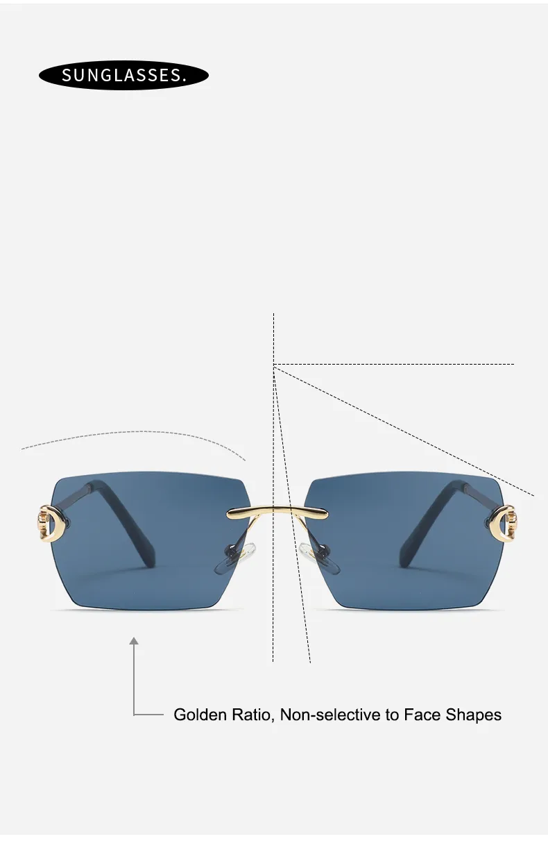 Streetwear Solid Color Pc Polygon Frameless Glasses display picture 3