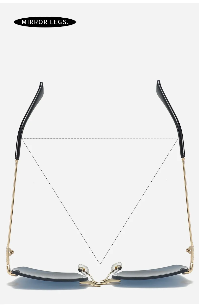 Streetwear Solid Color Pc Polygon Frameless Glasses display picture 4