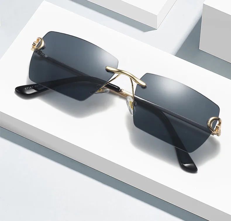 Streetwear Solid Color Pc Polygon Frameless Glasses display picture 5