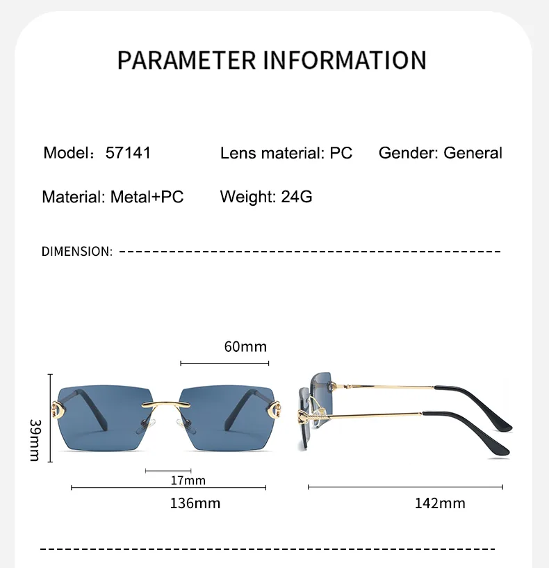 Streetwear Solid Color Pc Polygon Frameless Glasses display picture 12