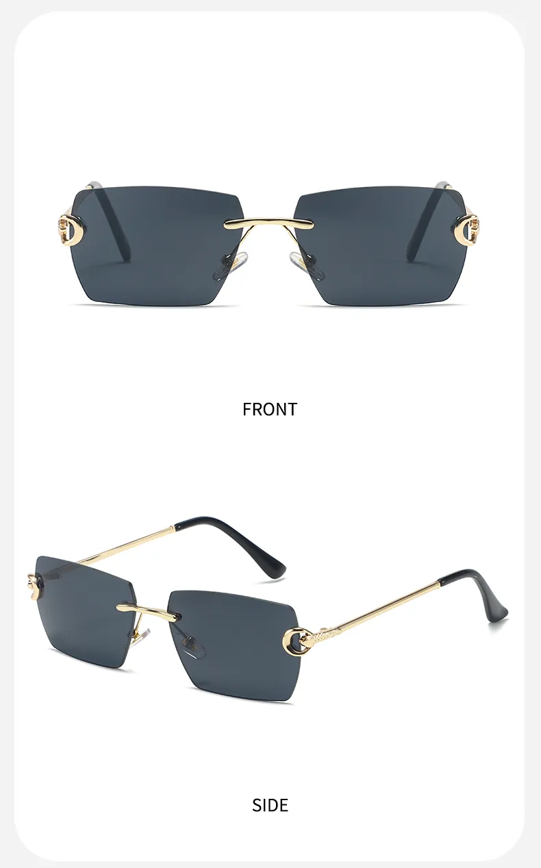 Streetwear Solid Color Pc Polygon Frameless Glasses display picture 15