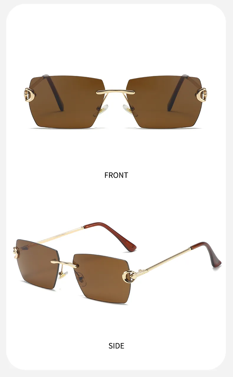 Streetwear Solid Color Pc Polygon Frameless Glasses display picture 16