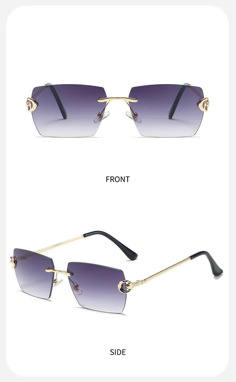 Streetwear Solid Color Pc Polygon Frameless Glasses display picture 17