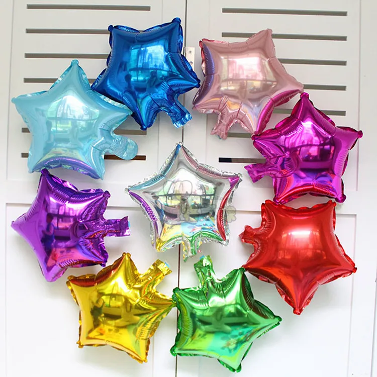 10-inch Star-shaped Heart-shaped Foil Balloons Star Pattern Foil Balloons For Wedding Birthday Decoration Balloon Arrangement display picture 1