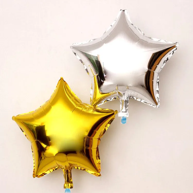 10-inch Star-shaped Heart-shaped Foil Balloons Star Pattern Foil Balloons For Wedding Birthday Decoration Balloon Arrangement display picture 3
