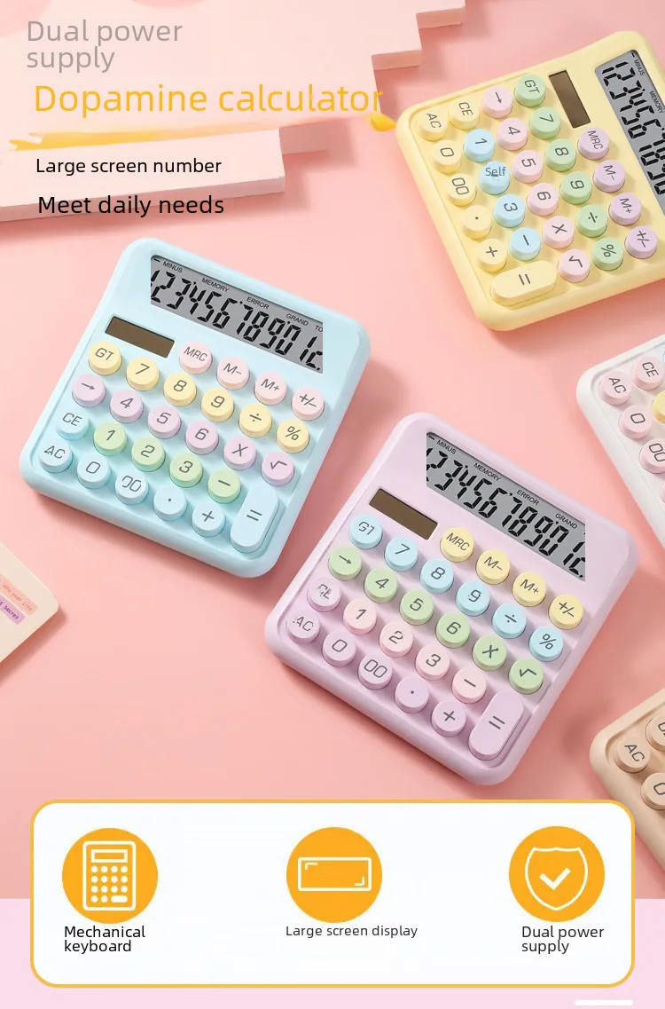 Dopamine Computer High Aesthetic Value Office Student Mechanical Keyboard Dual Power Computer Calculator display picture 1
