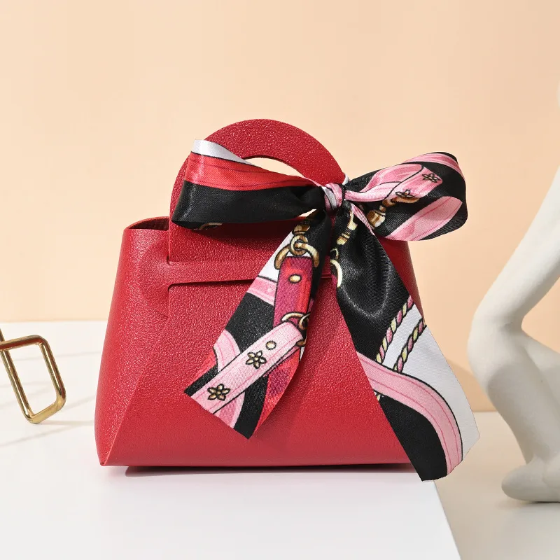 European Style Creative Wedding Candy Box Leather Handheld Bag Ins Style Wedding Party Favors Return Gift Candy Packaging display picture 6
