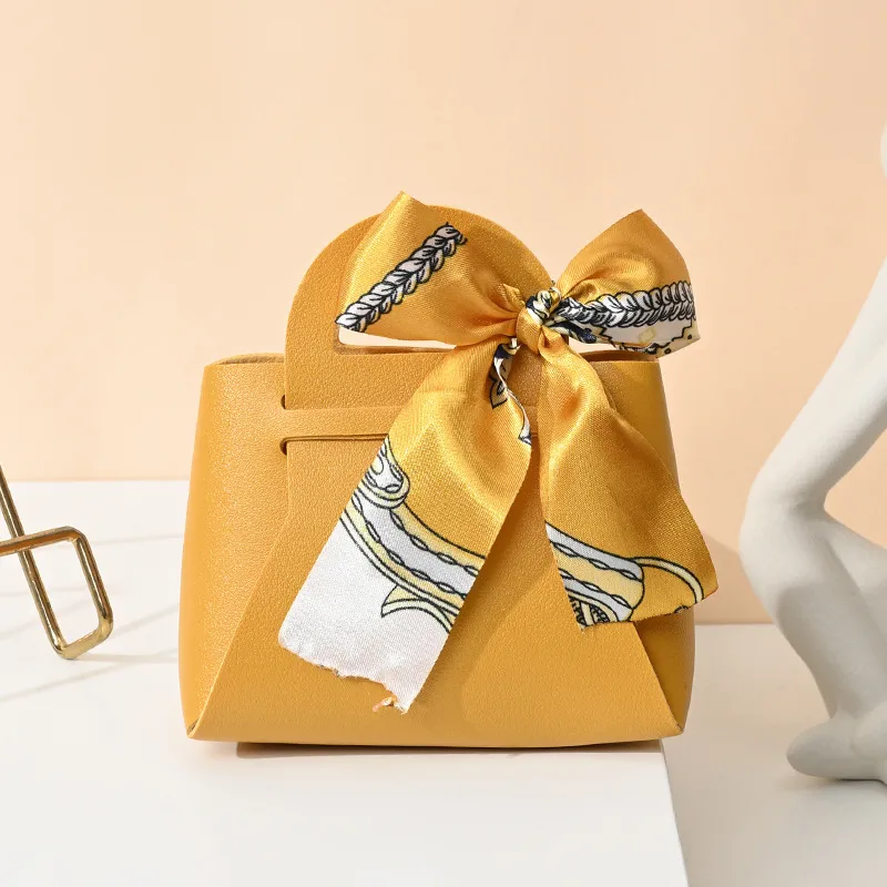 European Style Creative Wedding Candy Box Leather Handheld Bag Ins Style Wedding Party Favors Return Gift Candy Packaging display picture 7