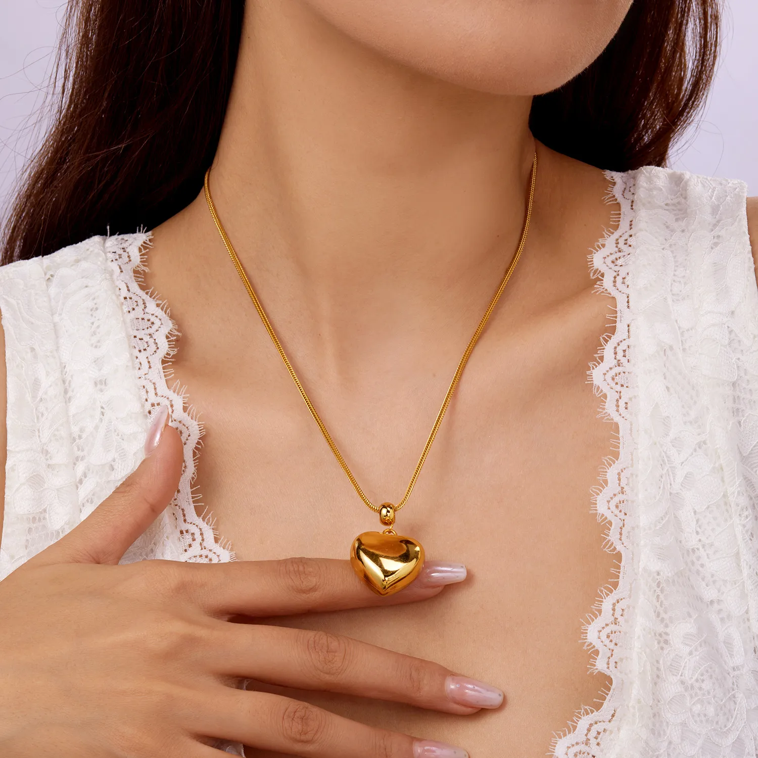 Casual Elegant Modern Style Heart Shape 304 Stainless Steel Women's Pendant Necklace display picture 31