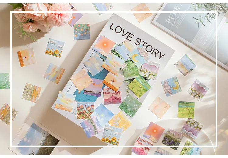 Office Culture Stationery Stickers Various Designs Including Landscape Animal Floral Cartoon Elements display picture 2