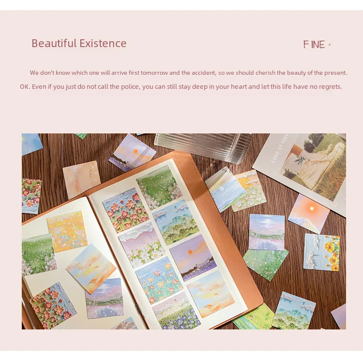 Office Culture Stationery Stickers Various Designs Including Landscape Animal Floral Cartoon Elements display picture 8