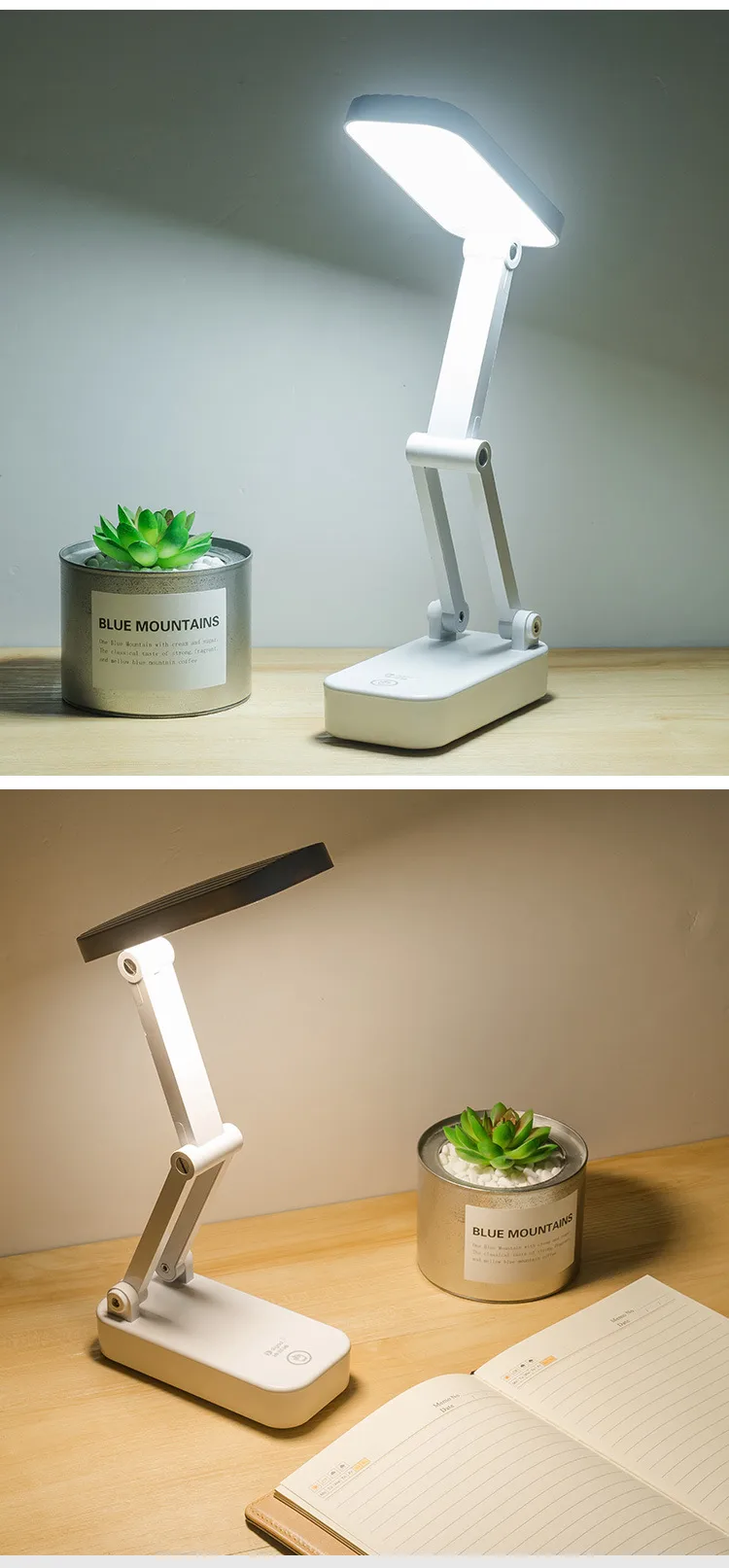Foldable Portable Led Eye-protection Desk Lamp Travel Case Three-level Color Temperature Adjustment Charging Plugging Use display picture 10