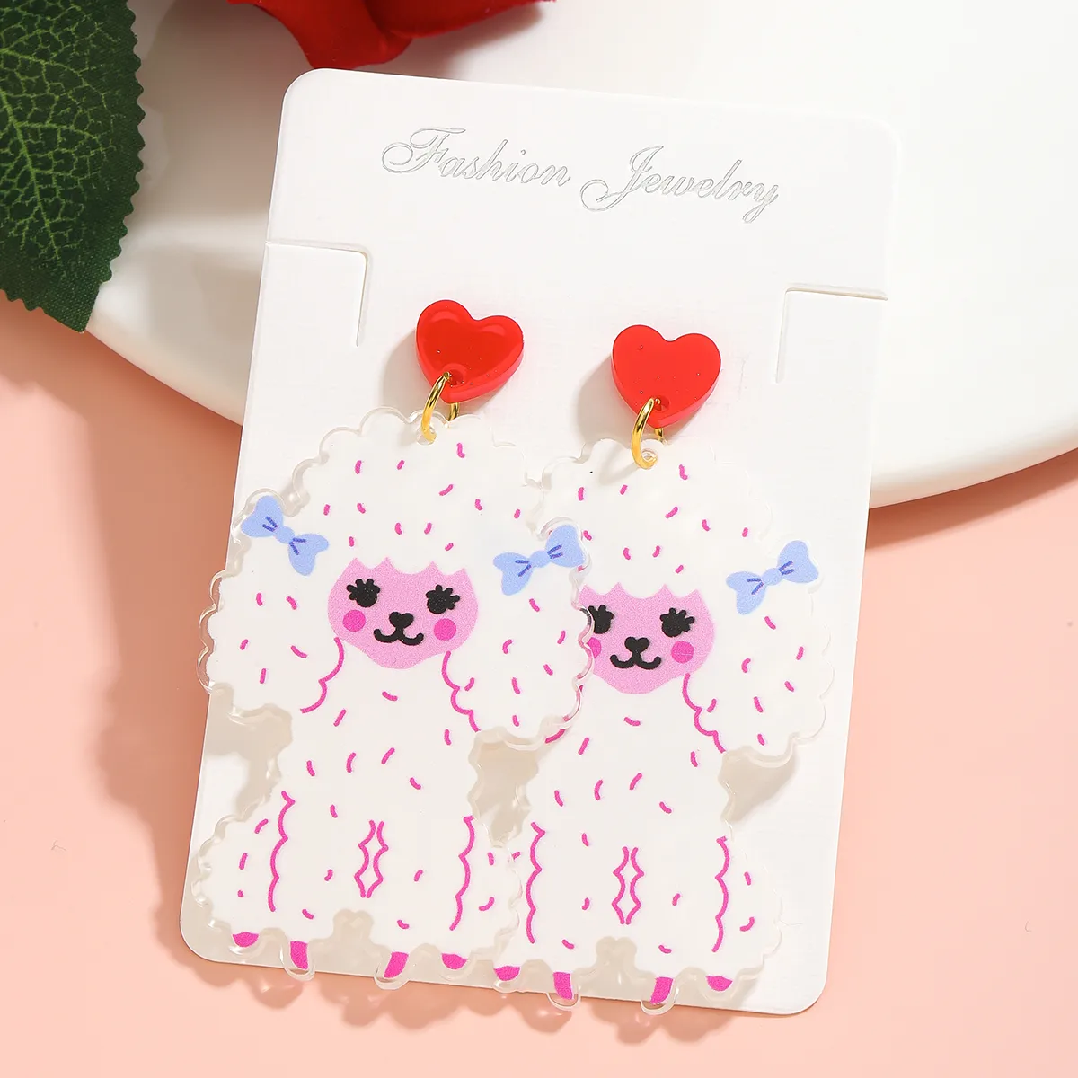 1 Pair Luxurious Hedgehog Santa Claus Arylic Imitation Pearl Alloy Drop Earrings display picture 1