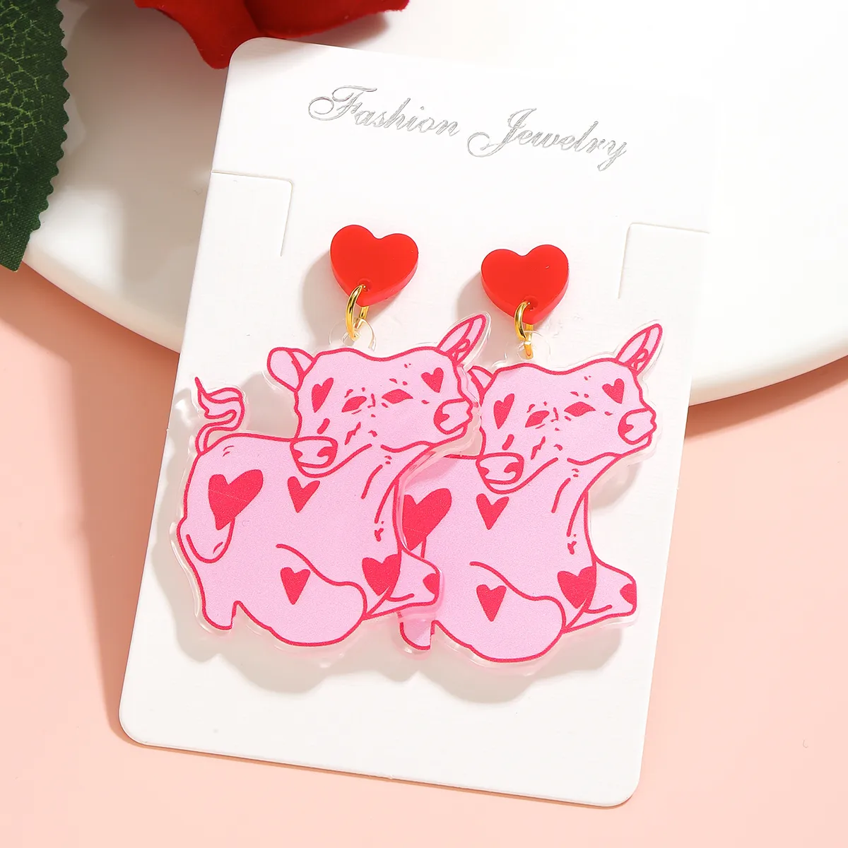 1 Pair Luxurious Hedgehog Santa Claus Arylic Imitation Pearl Alloy Drop Earrings display picture 4