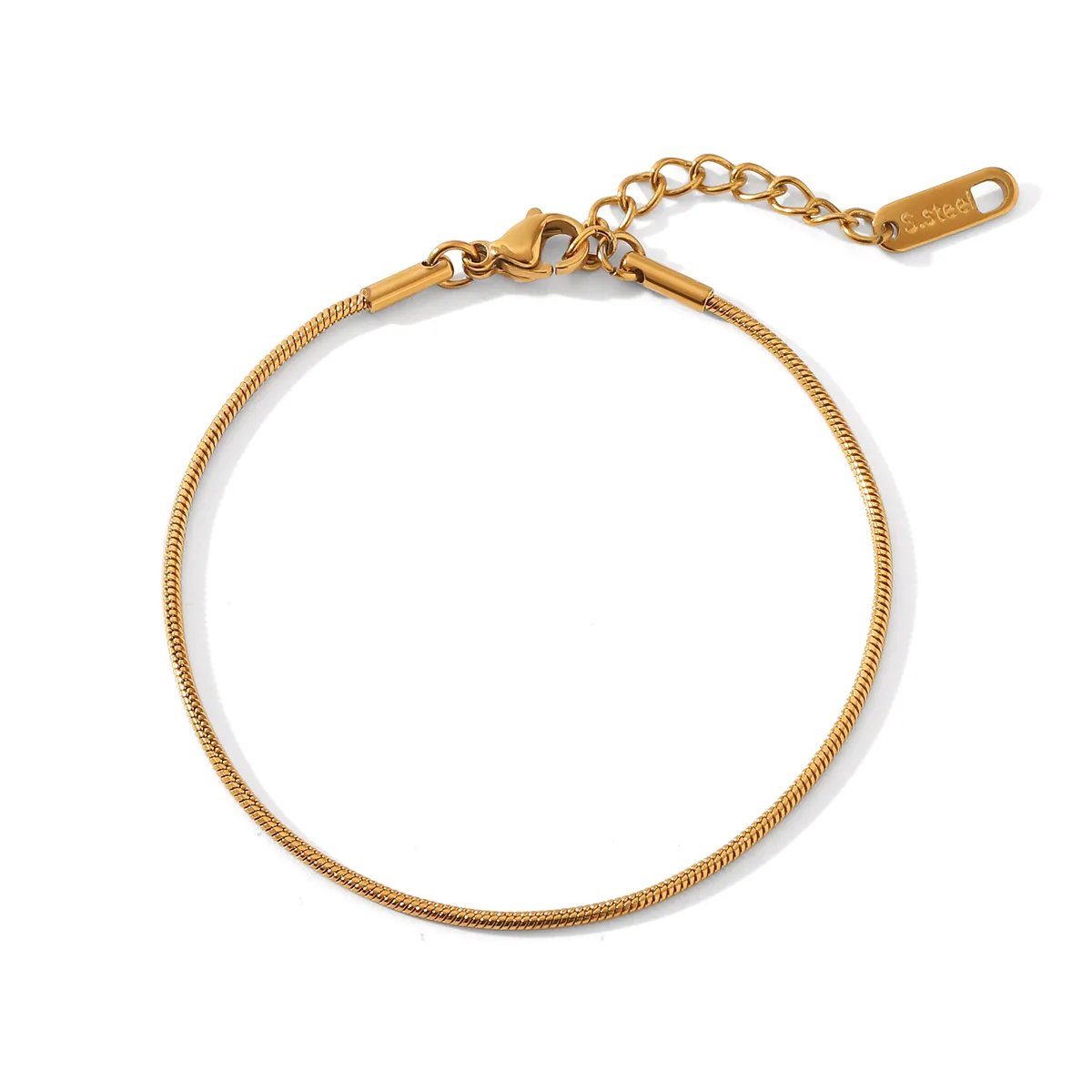 Simple Style Classic Style Solid Color 304 Stainless Steel Titanium Steel 18K Gold Plated Women's Bracelets display picture 8
