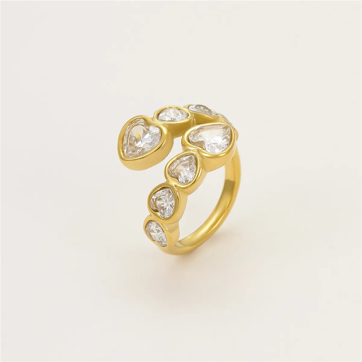 Classic Style Commute Geometric Heart Shape 304 Stainless Steel Unisex Open Rings display picture 9