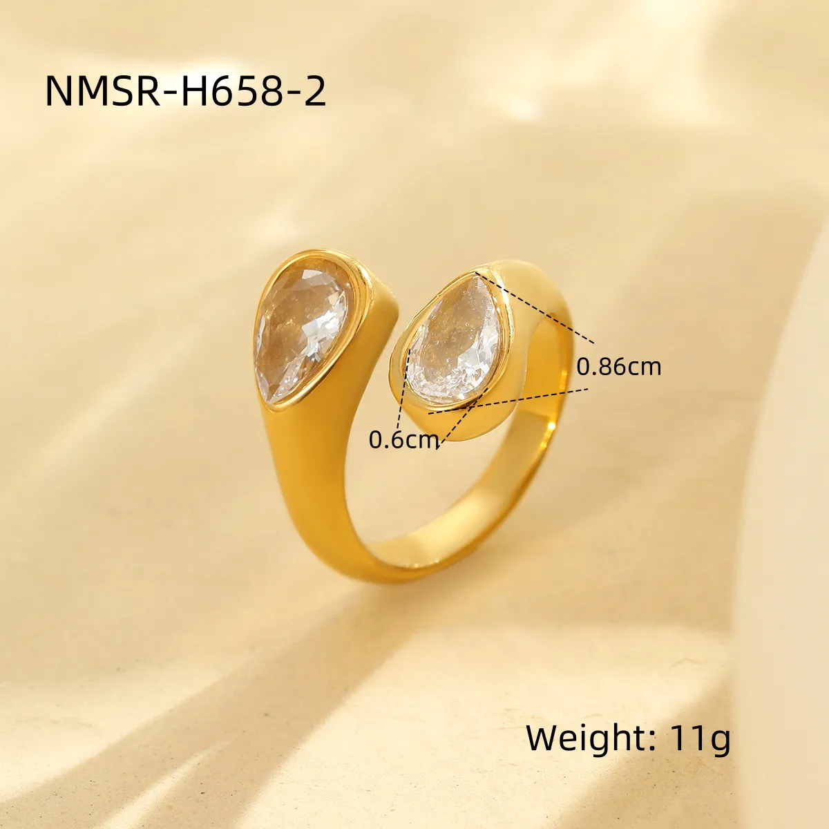 Classic Style Commute Geometric Heart Shape 304 Stainless Steel Unisex Open Rings display picture 4